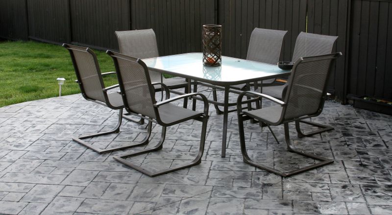 Outdoor Living Space with Patterned Flooring